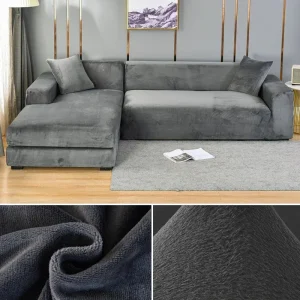 Velvet Sofa Cover Thick Elastic 1/2/3/4 Seater Sofa Cover for Living Room Velvet Plush L Shaped Corner Sofa Cover