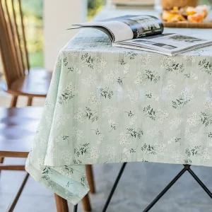 Beige Daisy Lace Tassels Cotton Tablecloth Rectangle Table Cover for Tea Table Decorations Kitchen Living Room Wedding Party Use