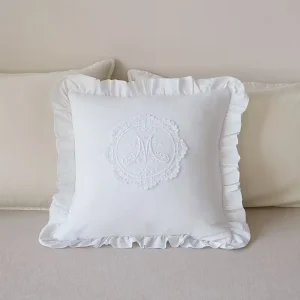 with Lotus Frill French Lace Pillow Cover Washed Material Comfortable Embroidered Cushion Cover Soft Pillow Shell Bedroom