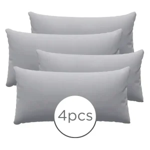 4pcs Microfiber Pillowcases Solid Color, Envelope Closure, Machine Washable, Woven Fabric, for Bedroom, Living Room