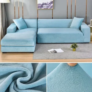 Velvet Sofa Cover Thick Elastic 1/2/3/4 Seater Sofa Cover for Living Room Velvet Plush L Shaped Corner Sofa Cover