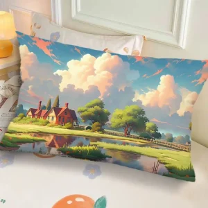 Ins-Style Ink Landscape Dormitory Pillow, Bedside Bedroom Pillow Gift, Nap Creative Living Room Sofa Cushion