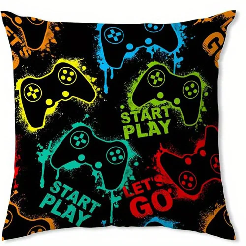 Home Decor Colorful Game Controllers Fun Gaming Throw Pillow Pattern Cushion Cover Suitable for Sofa Bedroom Car Pillow Cover - الصورة 10