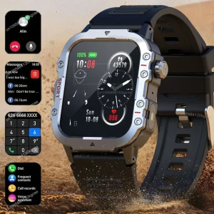 2026 New Military Smart Watch Men Outdoor Sports Fitness Tracker Health Monitoring 1.44Inch Bluetooth Calls Smartwatch IP67 3ATM