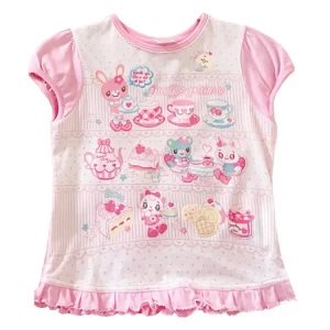 Japanese Girl Woman Clothing Cute Printed Short T-shirts Female Summer Colorful Short Tops Kawaii Pulover Youthful y2k Clothes