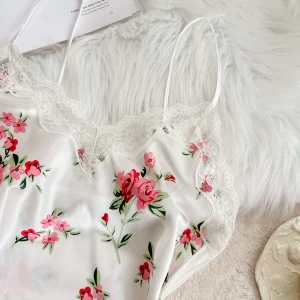 Women 2 Piece Set Elegant And Romantic Printed V Neck Lace Top And Pants Comfortable And Breathable Women's Clothing