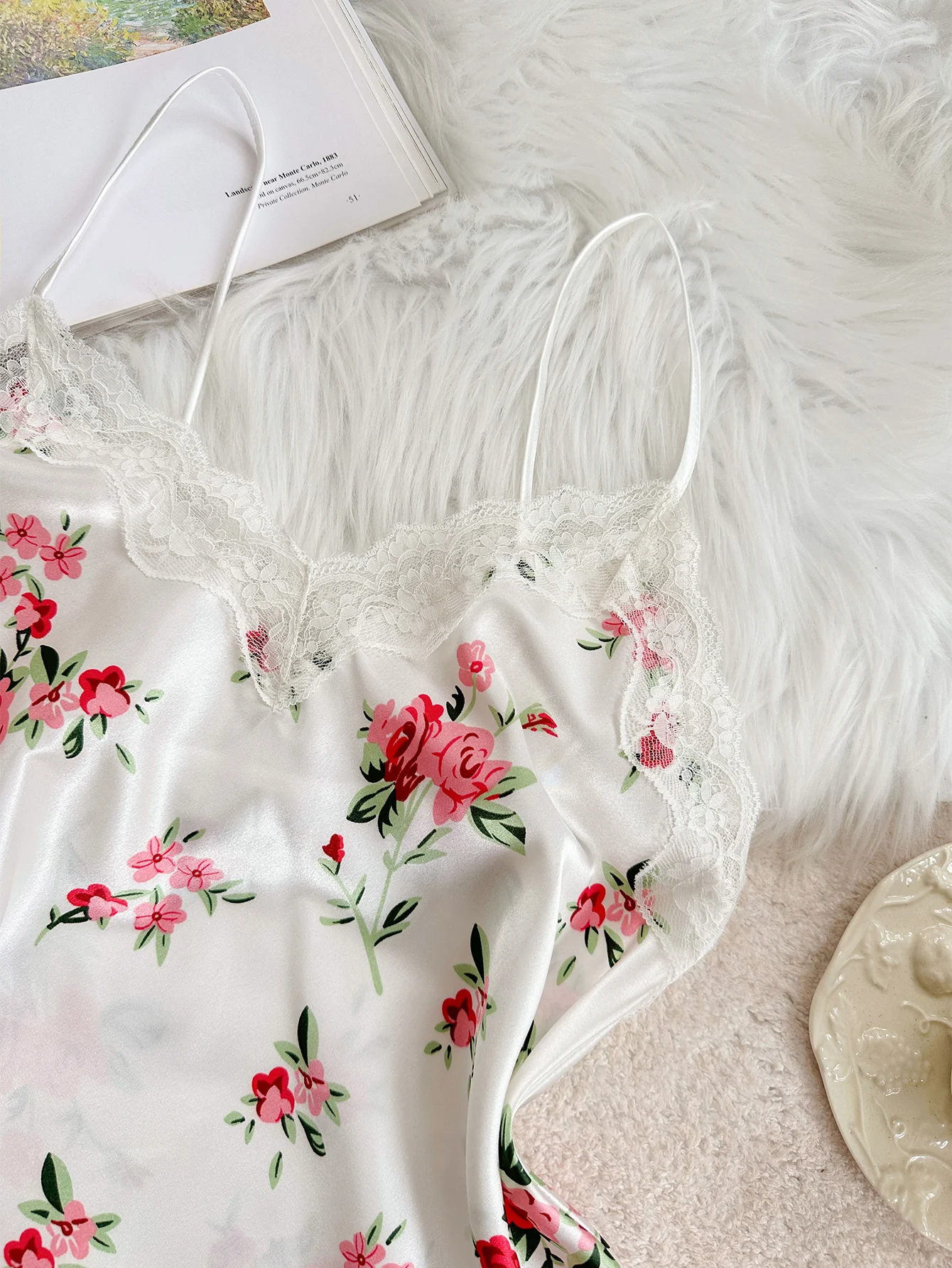 Women 2 Piece Set Elegant And Romantic Printed V Neck Lace Top And Pants Comfortable And Breathable Women's Clothing - Image 5