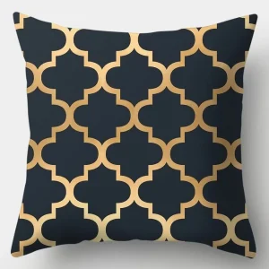 Home Decor Gold Patterned Decorative Digital Print Pillowcases Pattern Cushion Cover Suitable for Sofa Bedroom Car Pillow Cover