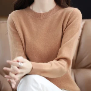 Women 100% Merino Wool Sweater O-Neck Long Sleeve Cashmere Knitwear Pullover Aliselect Fashion Autumn Winter Clothing Tops