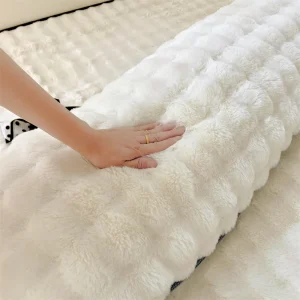 1pc solid-color plush pillow long pillowcase, decorative pillowcase (without core), soft and comfortable fabric