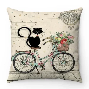 Cartoon Cat Pattern Series Super Soft Short Plush Material Pillow Cover for Home Sofa Decoration Pillow Cover