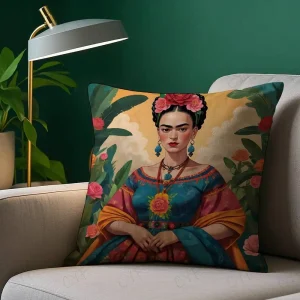 Anime F-Frida K-Kahlo Art Pillow Case Anti-dustmite Pillowcase Invisible zipper silky short plush Sofa cushion cover