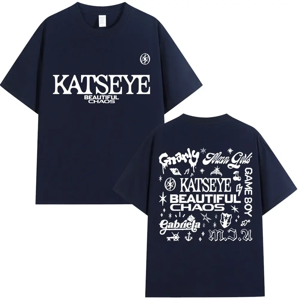 Korean Katseye Beautiful Chaos Tour T Shirt Kpop Vintage Harajuku Fashion Y2K Men Women T-shirt Cotton Loose T Shirts Fans Gifts - الصورة 13