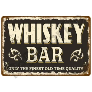 Vintage Home Decor Whiskey Metal Sign Plaque Pub Retro Alcohol Tin Sign Beer Wall Art For Bar Pub Club Man Cave Decorative Plate