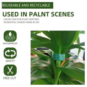 1/2Pcs Reusable Nylon Plant Hook Loop Ties Green Fastener Tape for Bamboo Cane Wrap Support Home Garden Accessories