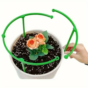 9 Pcs/set 3 Layers Plant Support Plant Stakes Round Plant Support Ring Plastic Plant Cage Holder Flower Pot Climbing Trellis