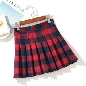Plaid Women Mini Skirt Summer A-Line Female Pleated Casual High Waist Women Girls Short Streetwear Student Skirts