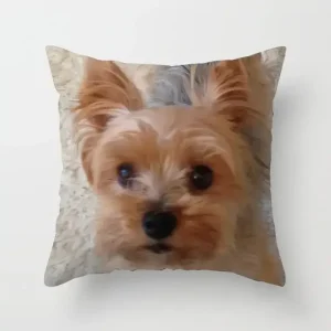 Cute Dog Print Pillowcase Bedroom Sofa Waist Cushion Cover Yorkshire Bichon Yorkshire Decoration Car Decorative Cushion