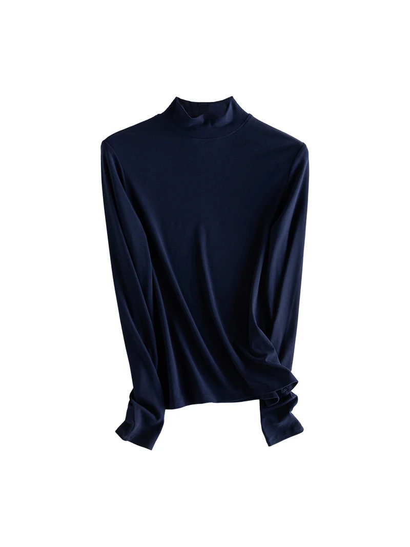 SuyaDream, Women Bottoming T Shirt, 28%Wool 37%Cotton, Long Sleeves, Solid Basic Thermal Shirt, 2025 Autumn Winter Top - Image 15