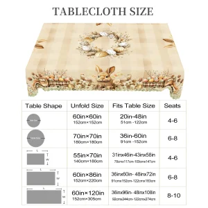 1 Piece of Easter Round Tablecloth, Available in 5 Sizes, Featuring Cute Bunny and Baby Chick Designs Paired with Painted Eggs, Plaid Truck Full of Spring Bouquets and Wreaths Wrapped Around Gilded Egg Decorations, Round Printed Tablecloth with Embossed Edges, Easter Spring Garden Tablecloth Decorat