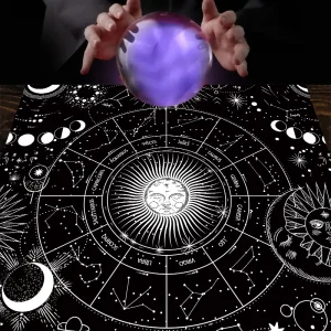 1pc Tarot card tablecloth, twelve constellations divination, starry sky altar cloth, Tarot card game decoration tablecloth