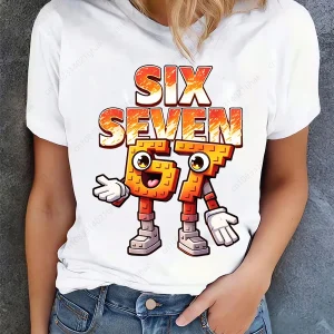 Funny 67 Brainrot Women T Shirts for Laddy Six Seven Brain Rot T-Shirt Party Tshirt for Girls T shirt for Woman Tops Tees