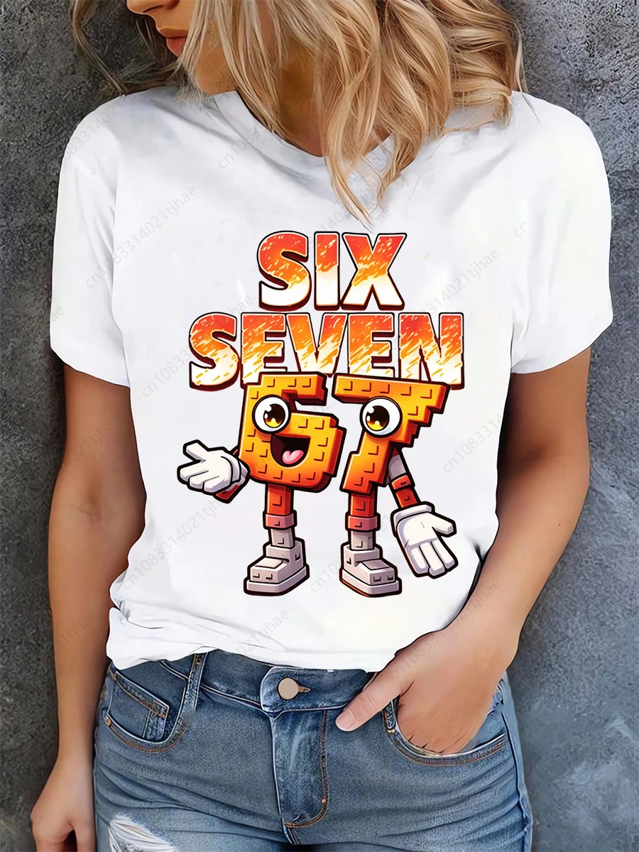 Funny 67 Brainrot Women T Shirts for Laddy Six Seven Brain Rot T-Shirt Party Tshirt for Girls T shirt for Woman Tops Tees - Image 11