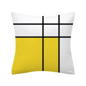 Geometry Cushion Cover 45x45 Polyester Pillowcase Decorative Sofa Cushions Pillowcover Home Decor Black Yellow Blue Pillow Cases