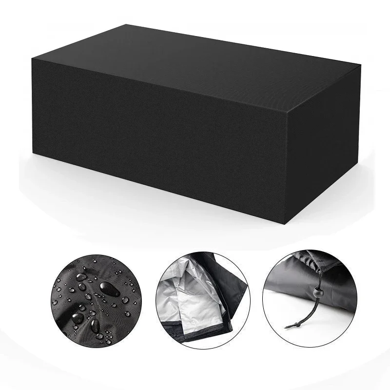 Customized Round Square Waterproof Outdoor Patio Garden Furniture Covers Rain Snow Chair Sofa Table Dust Proof kitchen BBQ Cover - الصورة 3
