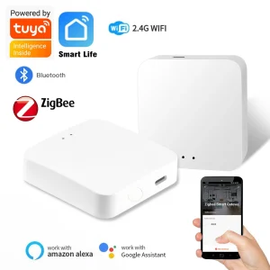 Wireless Multi-mode Smart Gateway ZigBee Bluetooth Mesh Hub Work with Tuya Smart life App Voice Control via Alexa Google Home