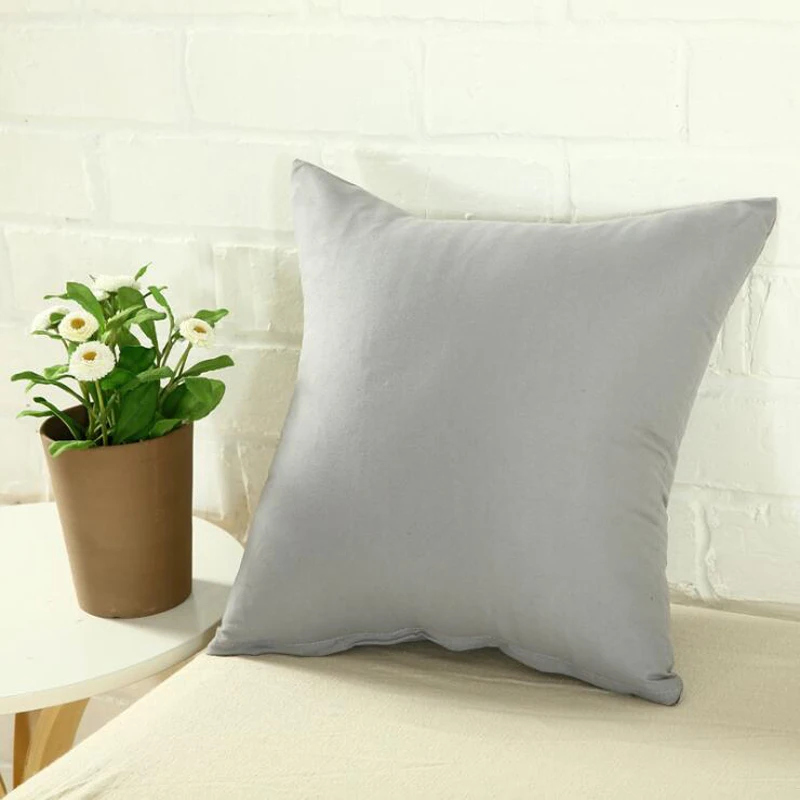 40*40cm Pillow Case Solid Color Sofa Cushion Backrest Pillowcase Family Living Room Cushion Waist Cushion Cover For Household - الصورة 3