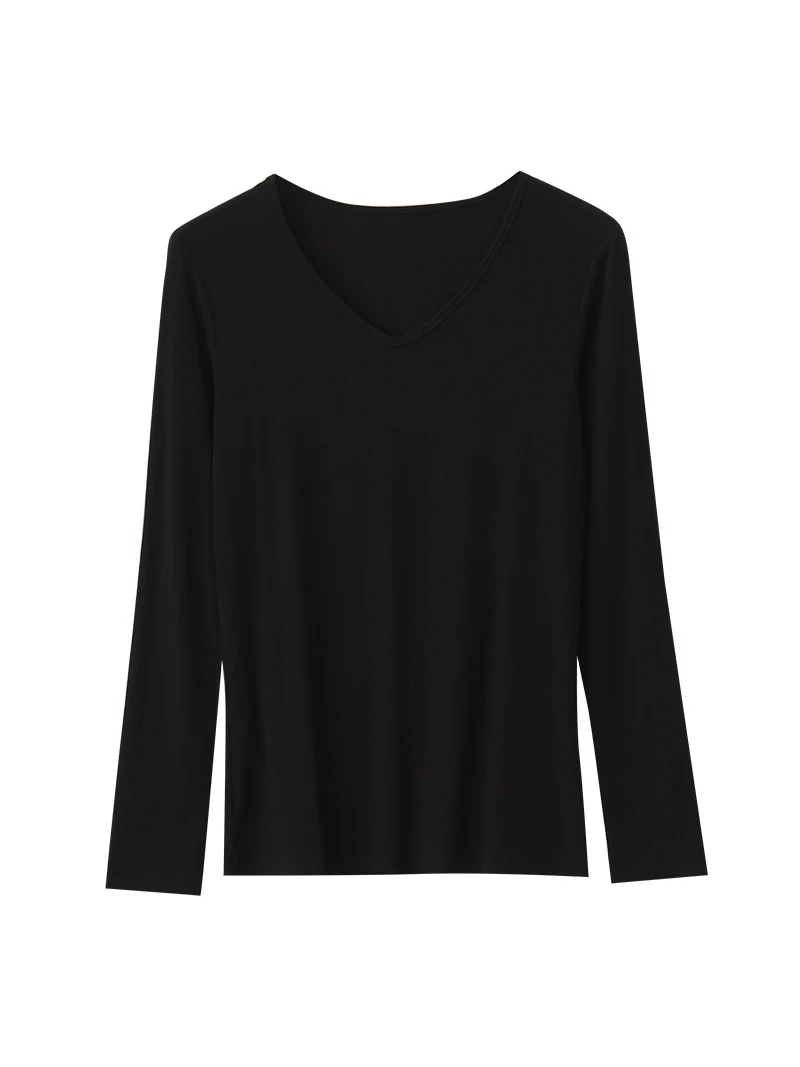 SuyaDream Women Knitted T Shirt Silk Viscose Blend Long Sleeves Solid Basic Cozy Tee 2026 Spring Summer Ribs Top Pink Blue - Image 7
