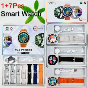 +7Pcs Straps Smart Watch AMOLED Screen 3D Dial GPS Bluetooth Call IP68 Waterproof Smartwatch Men Women For Android IOS 2025 New