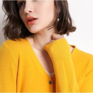 Cardigans Women 2025 Autumn Single Breasted V-neck Knitted Sweater Fashion Short Knitwear Solid Blue Green Pink Women's Jumpers