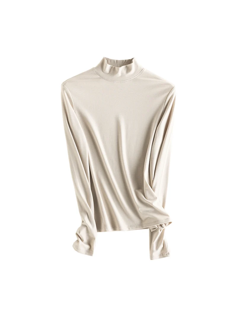 SuyaDream, Women Bottoming T Shirt, 28%Wool 37%Cotton, Long Sleeves, Solid Basic Thermal Shirt, 2025 Autumn Winter Top - Image 20