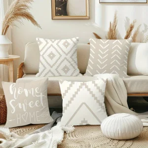 1/4pcs Four Stylish Pillowcases with Unique Patterns and Home Sweet Home Design Sofa cushion cover home bedroom room decoration