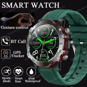 New Outdoor Military Dual-Band GPS Military Smart Watch 5ATM Waterproof Heart Rate Sleep Monitor Bluetooth Calls Smart Watch Men