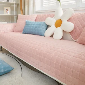 Flannel Sofa Cushion General Non-Slip Thickened Warm Living Room Sofa Backrest Cover Plush Plaid Seat Cushion Sofa Armrest Towel