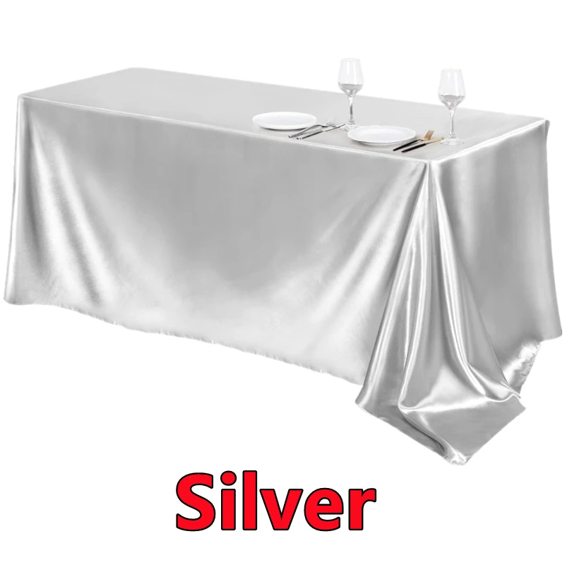 Rectangle Satin Tablecloth,Silkly Soft Solid Color Table Cover For Dining Room Wedding Party Banquet Supplies Dinner Tablecloths - Image 8