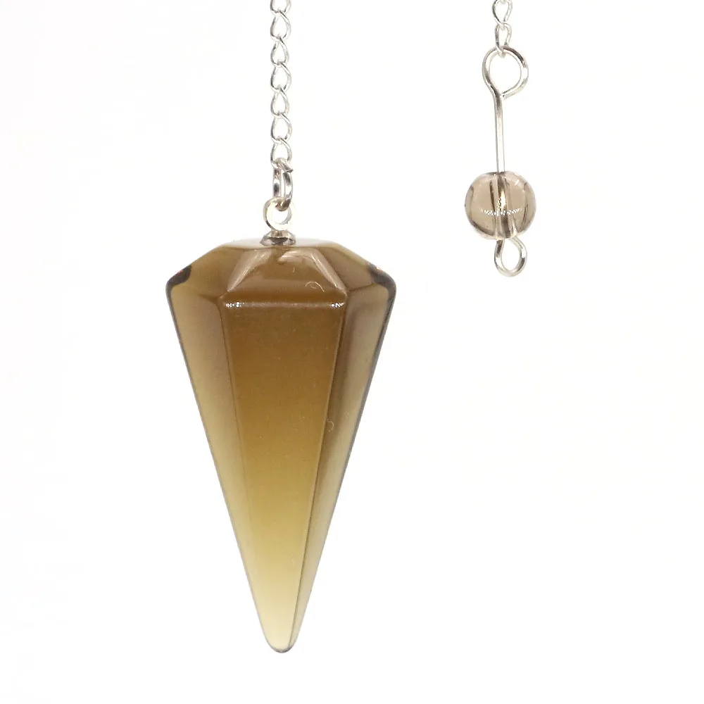 Natural Crystal Pendulums for Divination Dowsing Amethyst Pink Quartz Pendulum Reiki Healing Gem Stone Pendant Pendulos - الصورة 33