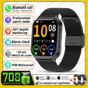 New Bip 6 Pro Smartwatch Women IP68 Waterproof Outdoor Sports Fitness Track Heart Rate GPS Track Bluetooth Call Smartwatches Men