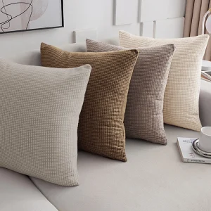 40x40 45x45 50x50 Solid Color Jacquard Pillow Cover for Sofa Office Waist Cushion Cover Home Decorative Pillowcase Decoration