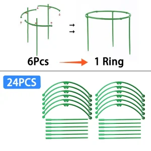 Plant Support Stakes Semicircle Trellis for Potted Plants Bonsai Vine Flower Support Fixed Rod Clips Gardening Tools 6-36Pcs