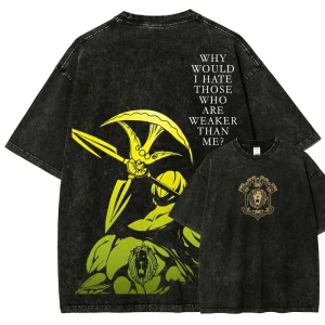 Japan Hot-blooed Anime Seven Deadly Sins Escanor Graphic Print T-shirt Men Women Fashion Vintage Washed Cotton Tee Oversized Top