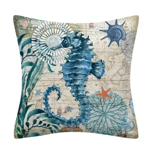 Marine Animal Decorative Pillowcase Sofa Cushion Sea Turtle Shell Cushion Home Decorative Pillowcase