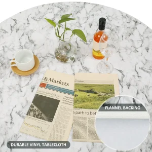 Round Tablecloth PVC Waterproof Oil-Proof Elastic Edged Party Wedding Table Cloth Home Decor Kitchen Table Protection Cover
