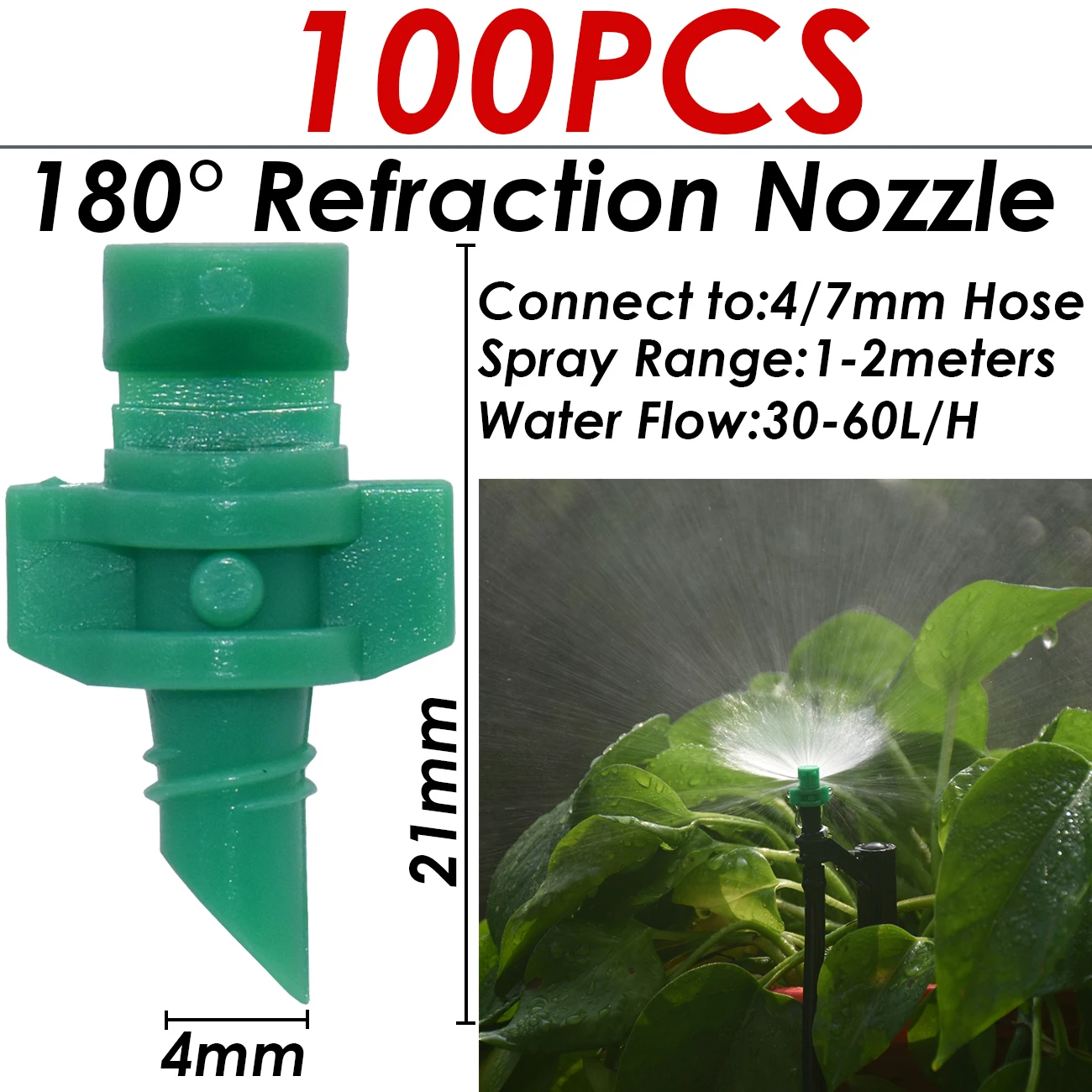 KESLA 100PCS 90-360° Male Barbed Refraction Micro Nozzles Garden Greenhouse Drip Irrigation Sprinkler Atomized Sprayer Watering - Image 9