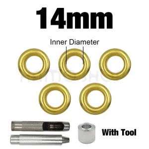 100set Gold Color Metal Eyelet Grommets With Eyelet Punch Die Tool Set For Leathercraft DIY Clothing Shoes Belt Bag Accessories