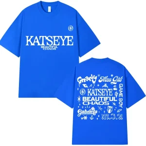 Korean Katseye Beautiful Chaos Tour T Shirt Kpop Vintage Harajuku Fashion Y2K Men Women T-shirt Cotton Loose T Shirts Fans Gifts