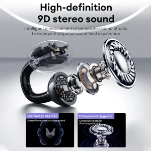 Lenovo LE302 OWS Ear Clip Earphones Wireless Bluetooth 6.0 Headset HD Call Touch Control Earbuds Low latency Gaming Headphones